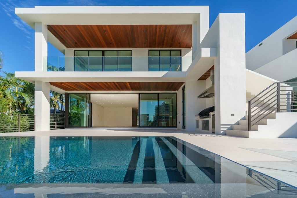 Modern home shown in an illustrative property website design